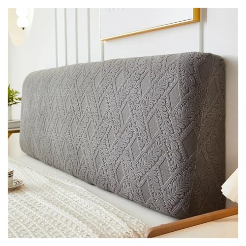 ENWWCH Einfarbige, weiche Bettkopfabdeckung, All-Inclusive-Stretch-Kopfteilabdeckung, Jacquard-Bettrückenschutzabdeckungen for Schlafzimmer Für Schlafzimmer(Color 6,L220cm H50-60cm) von ENWWCH
