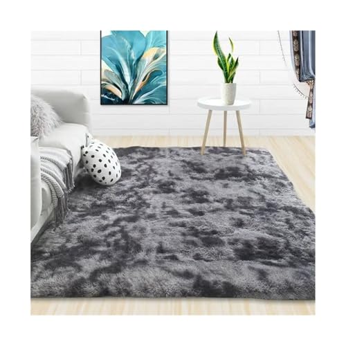 ENWWCH Fluffy Shaggy Rug Carpet Area Rug for Kids Room Living Room Soft Shaggy Rug Furry Floor Carpet Modern Decor Für Schlafzimmer Kinderzimmer(Deep Grey,140X200cm) von ENWWCH