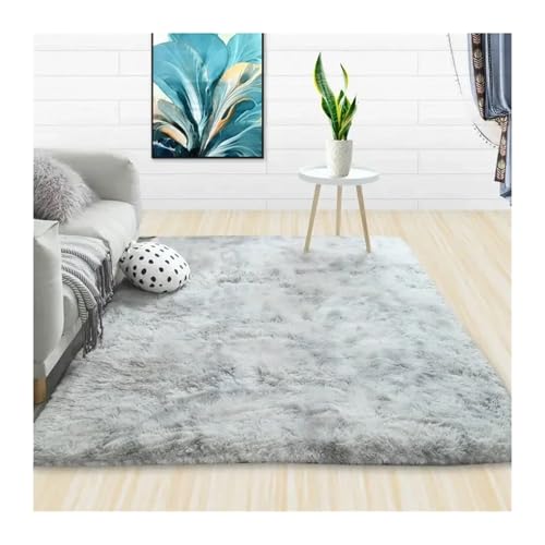 ENWWCH Fluffy Shaggy Rug Carpet Area Rug for Kids Room Living Room Soft Shaggy Rug Furry Floor Carpet Modern Decor Für Schlafzimmer Kinderzimmer(Light Grey,120X160cm) von ENWWCH