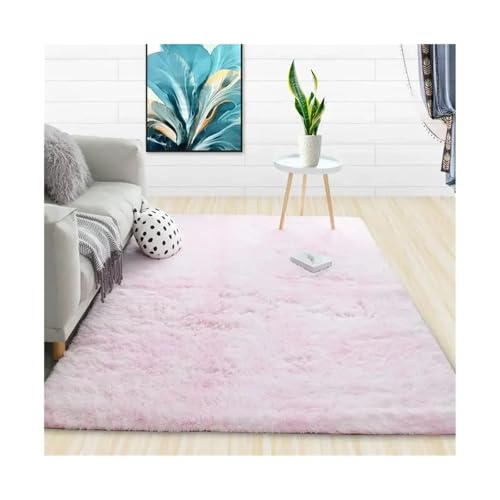 ENWWCH Fluffy Shaggy Rug Carpet Area Rug for Kids Room Living Room Soft Shaggy Rug Furry Floor Carpet Modern Decor Für Schlafzimmer Kinderzimmer(Lignt Pink,120X160cm) von ENWWCH