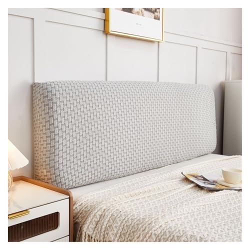 ENWWCH Weiche, Glatte, Gesteppte Kopfabdeckung, verdickter, elastischer Kopfteilbezug, einfarbige Bettrückenlehne, All-Inclusive-Schutzabdeckung Für Schlafzimmer(Light Grey,for Board170-190cm) von ENWWCH