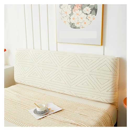 Kopfteilbezug, All-Inclusive-Design, Hohe Elastizität, Universeller Bettbezug for Alle Jahreszeiten Für Schlafzimmer(Beige,W200xH60cm) von ENWWCH