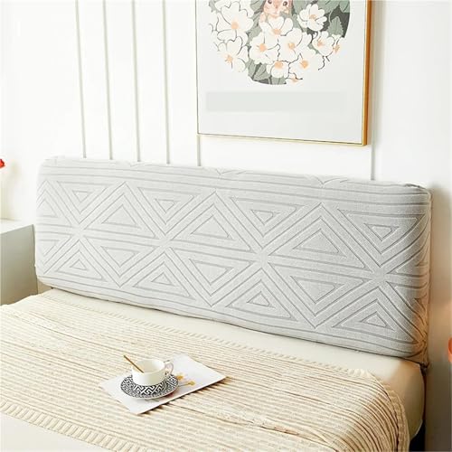 Kopfteilbezug, All-Inclusive-Design, Hohe Elastizität, Universeller Bettbezug for Alle Jahreszeiten Für Schlafzimmer(Light Grey,W120xH60cm) von ENWWCH