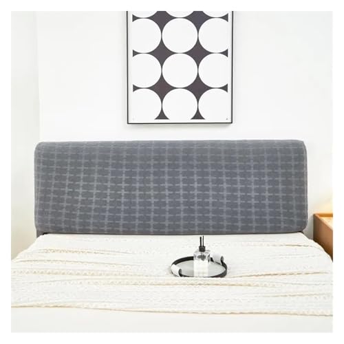 Kopfteilbezug, gestrickt, elastisch, Jacquard, Nachttischbezug for Bett im Schlafzimmer, leicht zu reinigender Für Schlafzimmer(Dark Grey,180cm) von ENWWCH
