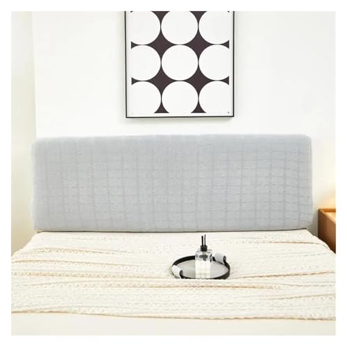 Kopfteilbezug, gestrickt, elastisch, Jacquard, Nachttischbezug for Bett im Schlafzimmer, leicht zu reinigender Für Schlafzimmer(Light Grey,220cm) von ENWWCH