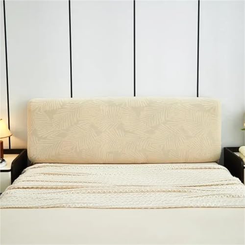 Kopfteilbezug, gestrickt, elastisch, Jacquard, Nachttischbezug for das Bett im Schlafzimmer, einfach zu verwenden und reinigen Für Schlafzimmer(Beige,150cm) von ENWWCH