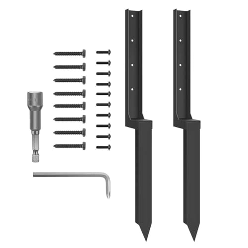 Zaunpfosten-Reparatur, Zaunpfosten-Reparatur-Spike, Schwermetall-Ersatz, verdickt, schnell und einfach, Spikes for Boden-Rasenzäune, Lehnen Für Gekippten Bruch(2pcs) von ENWWCH