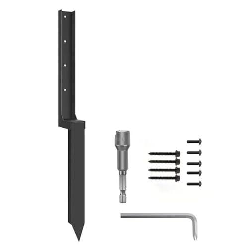 Zaunpfosten-Reparaturpfähle mit Befestigungsschrauben, Zaun-Rückenstütz-Kits, spitzer Kopf Für Gekippten Bruch(1Pcs) von ENWWCH