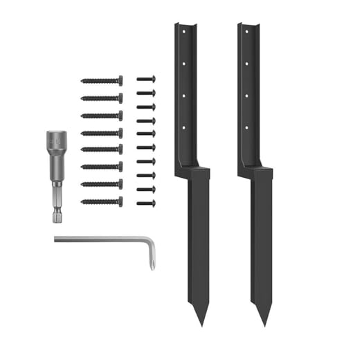 Zaunreparaturset, Zaunpfosten-Reparaturspieß, Schwermetallersatz, verdickte, schnelle und einfache Spikes for das Anlehnen von Rasenzäunen am Boden Für Gekippten Bruch(2pcs) von ENWWCH