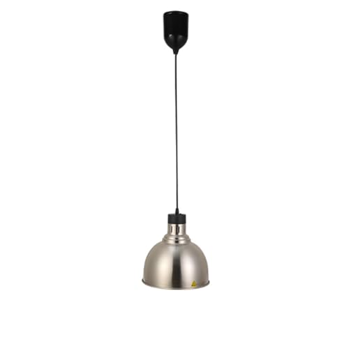 ENWYTE Hängende Wärmelampe Speisen kommerzielle Speisenwärmer Stahl einziehbar hohe Leistung höhenverstellbar Buffets Hotels Küchen RestaurantsDisplay-Tellerwärmer(Silver,25CM) von ENWYTE