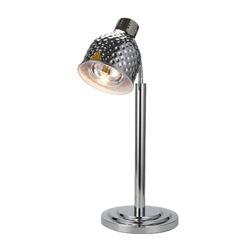 ENWYTE Wärmelampe Speisen freistehend Speisenwärmer 360°-Teleskopschlauch 275-W-Glühbirne hohe Leistung Konservierungslampe Pizza Steak Brathähnchen Buffet Küche Restaurant Catering(Silver) von ENWYTE