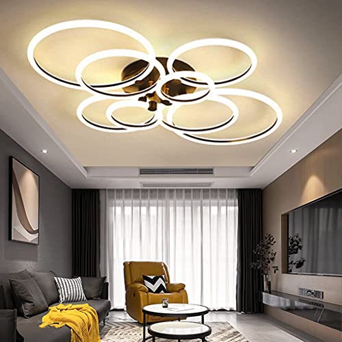 Deckenlampe LED modern Dimmbar Deckenleuchte Großes Wohnzimmerlampe Deckenlicht Mit Fernbedienung Einstellbar Lichtfarbe/Helligkeit 3000K-6000K Acryl Lampenschirm Schlafzimmer Beleuchtung,8 rings/150w Deckenlampe LED modern Dimmbar Deckenleuchte Großes Wohnzimmerlampe Deckenlicht Mit Fernbedienung Einstellbar Lichtfarbe/Helligkeit 3000K-6000K Acryl Lampenschirm Schlafzimmer Beleuchtung,8 rings/150w von ENXING