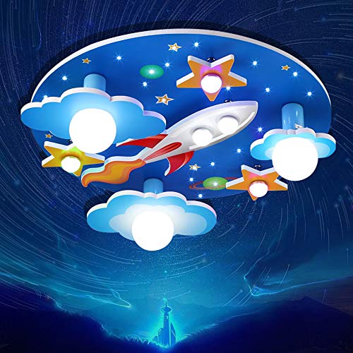 E27 Deckenlampe Kinderzimmerlampe Deckenleuchte Universum Sterne Jungen Und Mädchen Dimmlüster E14 Deckenspot LED Baby Lampe Licht Schlafzimmer Umgebung Für Cartoon Deckenbeleuchtung Lampeschirm von ENXING