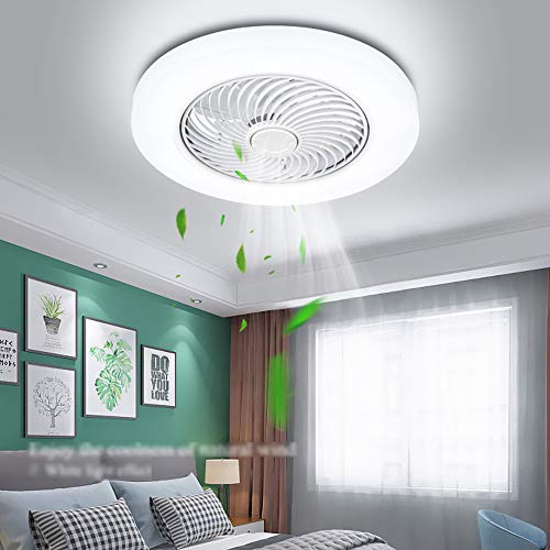 ENXING Deckenventilator Mit Beleuchtung Modernes Deckenleuchte Led Dimmbare Deckenlampe Fan Deckenleuchte Fernbedienung Ultra-Leise Kann Timing Creative Wohnzimmer Schlafzimmer Lampe Φ52 H18cm von ENXING