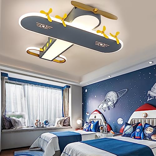 ENXING Kreativ Flugzeug Design LED Dimmbar Kind Deckenleuchte Junge Schlafzimmer Deckenlampe, Acryl Schirm Kinderzimmer Deko Leuchte, Eisen Wohnzimmerlampe Arbeitszimmer Lichter Mit Fernbedienung 59W ENXING Kreativ Flugzeug Design LED Dimmbar Kind Deckenleuchte Junge Schlafzimmer Deckenlampe, Acryl Schirm Kinderzimmer Deko Leuchte, Eisen Wohnzimmerlampe Arbeitszimmer Lichter Mit Fernbedienung 59W von ENXING