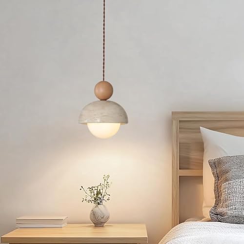 ENXING Kronleuchter japanische Wabi-Sabi-Pendelleuchte aus gelbem Travertin Natursteinschirm Pendelleuchte mit Holz-Hängeleuchte G9 nordische Mini-Pendelbeleuchtung für Kücheninsel und Esszimmer(2PC) ENXING Kronleuchter japanische Wabi-Sabi-Pendelleuchte aus gelbem Travertin Natursteinschirm Pendelleuchte mit Holz-Hängeleuchte G9 nordische Mini-Pendelbeleuchtung für Kücheninsel und Esszimmer(2PC) von ENXING
