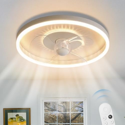 ENXING LED Deckenventilator mit Beleuchtung Licht Invisible Fan Deckenleuchte Dimmbar mit Fernbedienung Timer Leise Ventilator lampe Deckenlampe für Wohnzimmer Schlafzimmer Kinderzimmer von ENXING