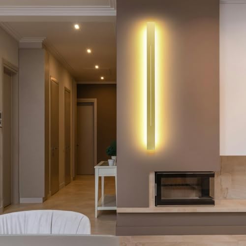 ENXING Moderne Lange LED Wandleuchte Innen Lineare Wandlampen Nachttisch Hintergrund Dekorative Wandleuchte Dimmbar Für Treppen Schlafzimmer Wohnzimmer Badezimmer Korridor Veranda Wandlicht(Gold,80cm) ENXING Moderne Lange LED Wandleuchte Innen Lineare Wandlampen Nachttisch Hintergrund Dekorative Wandleuchte Dimmbar Für Treppen Schlafzimmer Wohnzimmer Badezimmer Korridor Veranda Wandlicht(Gold,80cm) von ENXING