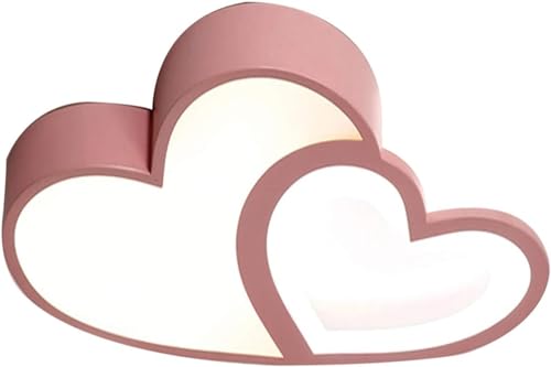 LED Cartoon Deckenleuchte Moderne Baby Deckenlampe Fernbedienung Dimmbar Kinderzimmerlampe Schlafzimmer Lampe Acryl Lampenschirm Deko Decke Leuchte Jungen Mädchen Schlafzimmer Kronleuchter Rosa 55Cm von ENXING
