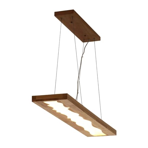 LED Hängelleuchte Esstisch Pendelleuchte Holz Rustikal Dimmbar 40W Mit Den Fernbedienung Pendellampe Höhenverstellbar Moderner Hängellampe Harzleuchter Für Küche Kronleuchter Wohnzimmer Büro Cafe von ENXING