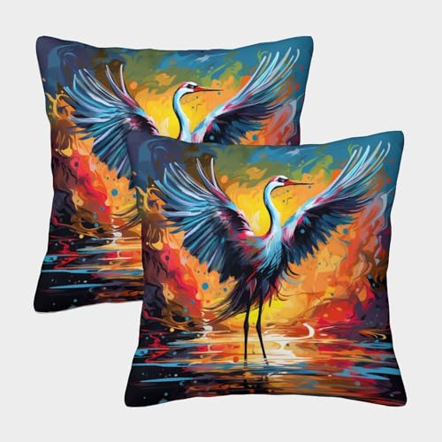 ENYISIYULO Deko Kissenbezug Rot-gekrönter Kranich 2er Set Modern Dekokissen Kissenbezüge Amazing Rot-gekrönter Kranich Wohnzimmer Zierkissen Für Couch Stuhl Bett Garten Balkon 50x50cm ENYISIYULO Deko Kissenbezug Rot-gekrönter Kranich 2er Set Modern Dekokissen Kissenbezüge Amazing Rot-gekrönter Kranich Wohnzimmer Zierkissen Für Couch Stuhl Bett Garten Balkon 50x50cm von ENYISIYULO