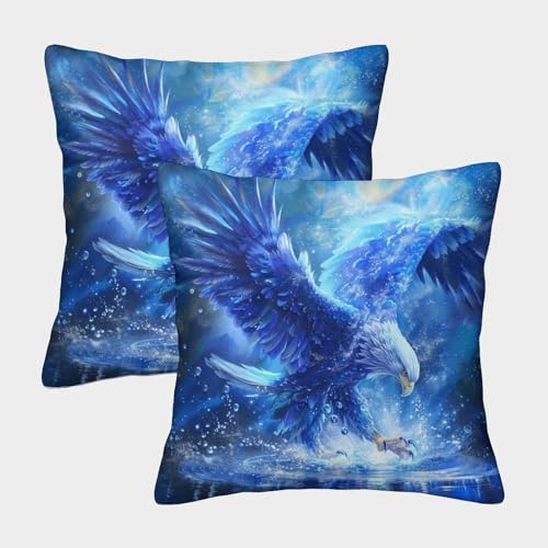 ENYISIYULO DekoRatteiv Kissenbezüge Adler 2er Set Modern Dekokissen Kissenbezüge Bald Adler Lendenkissen Wurfkissenbezug Für Sofa Auto Schlafzimmer 45x45cm von ENYISIYULO