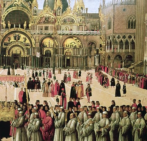 ENYLUFUT Berühmte Gemälde Leinwand Plakat Kunstwerk Dekor Prozession auf dem Markusplatz von Gentile Bellini Wandkunst Bild Druck für Heimtextilien 60x90cm ENYLUFUT Berühmte Gemälde Leinwand Plakat Kunstwerk Dekor Prozession auf dem Markusplatz von Gentile Bellini Wandkunst Bild Druck für Heimtextilien 60x90cm von ENYLUFUT