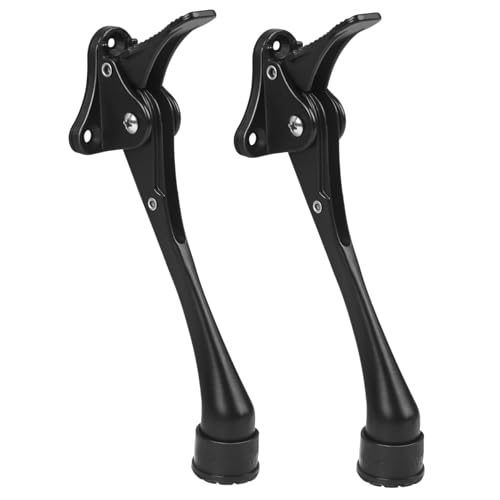 2 Stück 15,2 cm große schwarze Türstopper für die Unterseite der Tür, robuster Kickdown-Türstopper, One-Touch-Down-Türstopper von ENYZTBI