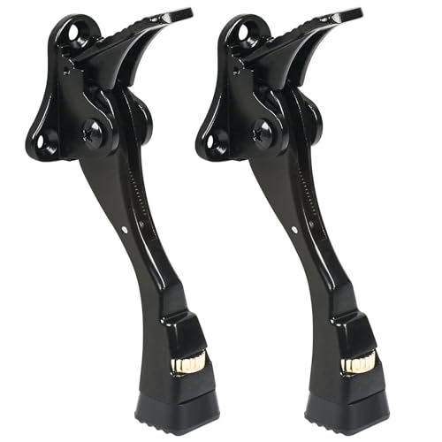 Robuster Kickdown-Türstopper, One-Touch-verstellbarer Kickdown-Türstopper für schwere Türen, 10,2 cm, Metall-Türständer mit Gummispitze und Wandschutz für breite Türen, Schwarz, 2 Stück von ENYZTBI