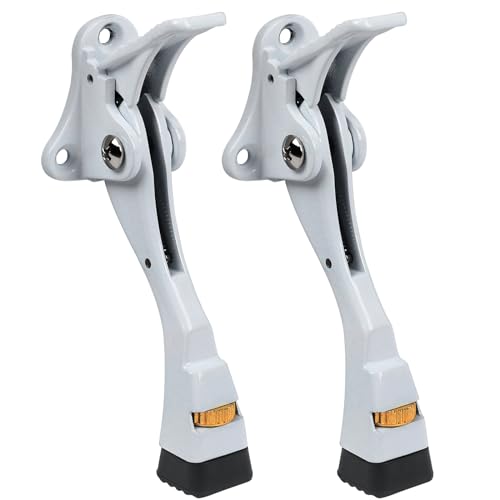 Robuster Kickdown-Türstopper, One-Touch-verstellbarer Kickdown-Türstopper für schwere Türen, 10,2 cm, Metall-Türständer mit Gummispitze und Wandschutz für breite Türen, Weiß, 2 Stück von ENYZTBI