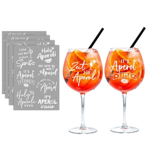 EOAMGO 28 Stück Aperol Glass Deko Geschenk Aperol - Rub On Folie für Cocktail Gläser & Weinglas EOAMGO 28 Stück Aperol Glass Deko Geschenk Aperol - Rub On Folie für Cocktail Gläser & Weinglas von EOAMGO