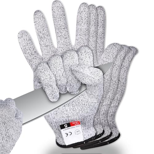 Schnittschutzhandschuhe, Kettenhandschuh Küche, Schnittfeste Handschuhe Küche, Schnittschutz Stichfeste Handschuhe, Arbeitshandschuhe Schnittfest, Schnitzhandschuhe, 2 Paar Metallhandschuhe Küche (S) von EOAMGO