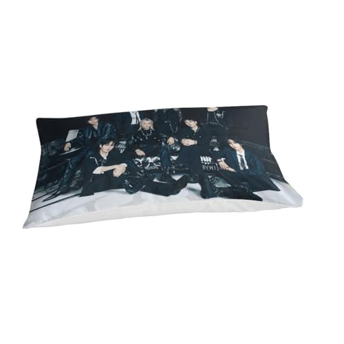 EOASNRTCB Bettwäsche Set Stray Kids 3D, Steppdeckenbezug Set,Stray Kids Mikrofaser Bettbezug Set Mit Verdecktem Reißverschluss Und Kissenbezug,für Kinder Jungen Jugendlich Single（135x200cm） von EOASNRTCB