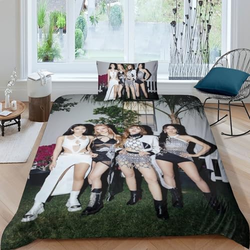 EOASNRTCB Mikrofaser Bettwäsche-Sets 3D Motiv Black Pink Kinder Steppdeckenbezug Mit Verdecktem Reißverschluss Weiche Warm Bettbezug Mit Kissenbezug Für Jungen Mädchen Single（135x200cm） von EOASNRTCB