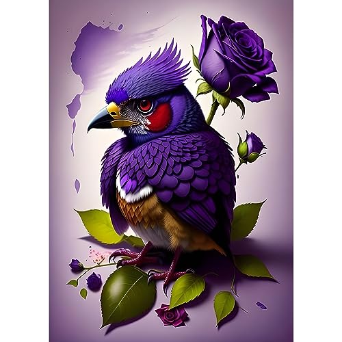 EOBROMD Diamond Painting Erwachsene Blume, 5D Diamant Painting Bilder Erwachsene Adler, DIY Diamond Painting Bilder Diamant Malerei Tiere Set für Wanddekoration 35x35cm von EOBROMD