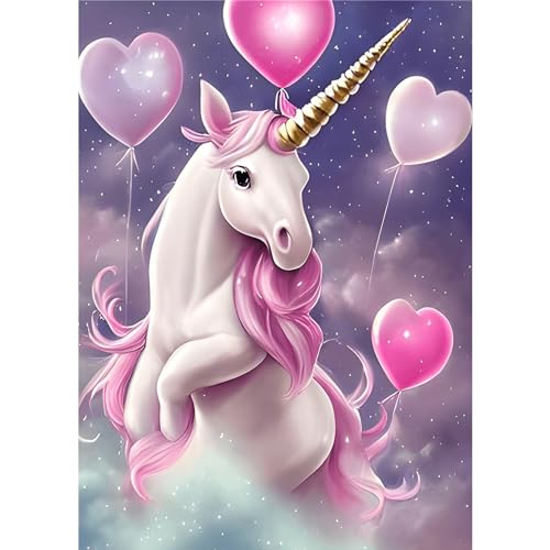 EOBROMD Diamond Painting Erwachsene Einhorn, 5D Diamant Painting Bilder Erwachsene Fantasie, DIY Diamond Painting Bilder Diamant Malerei Liebe Set für Wanddekoration 30x40cm von EOBROMD