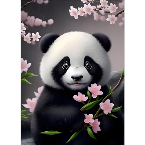 EOBROMD Diamond Painting Erwachsene Panda, 5D Diamant Painting Bilder Erwachsene Blumen, DIY Diamond Painting Bilder Diamant Malerei Tiere Set für Wanddekoration 30x40cm von EOBROMD