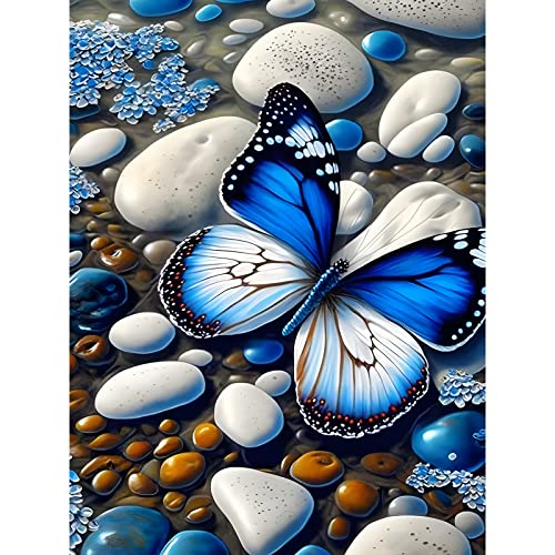 EOBROMD Diamond Painting Erwachsene Schmetterling, 5D Diamant Painting Bilder Erwachsene Schmetterling, DIY Diamond Painting Bilder Diamant Malerei Schmetterling Set für Wanddekoration 30x40cm von EOBROMD