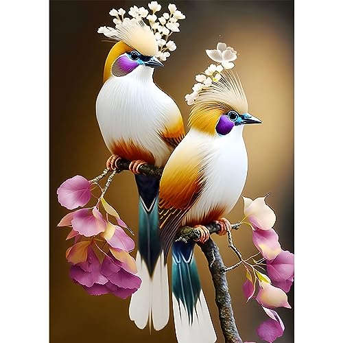 EOBROMD Diamond Painting Erwachsene Tiere, 5D Diamant Painting Bilder Erwachsene Blumen, DIY Diamond Painting Bilder Diamant Malerei Vögel Set für Wanddekoration 30x40cm von EOBROMD