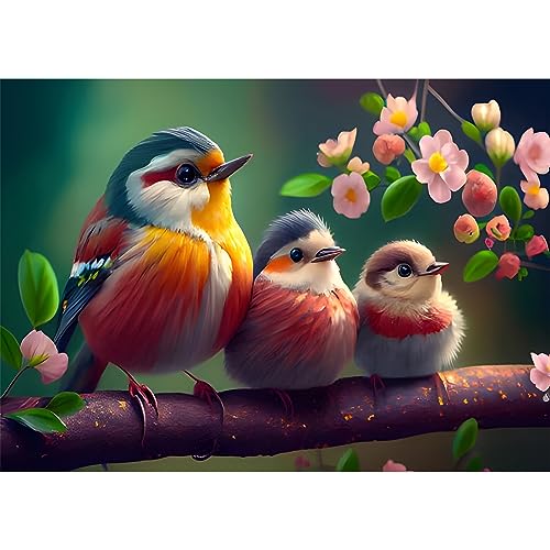 EOBROMD Diamond Painting Erwachsene Vögel, 5D Diamant Painting Bilder Erwachsene Blumen, DIY Diamond Painting Bilder Diamant Malerei Tiere Set für Wanddekoration 30x40cm von EOBROMD