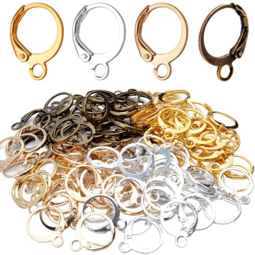 EODKSE 40 Stück Hypoallergene Creolen Edelstahl Ohrringe Creolen Weinglas Charms, Brisuren Ohrringe Mit Schleifen Edelstahl Ohrringe DIY Zubehör Brisuren Ohrhaken Creolen Basteln von Ohrhängern von EODKSE