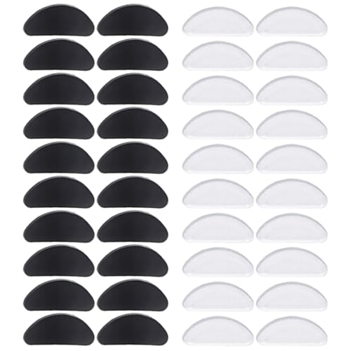 EODKSE Silikon Nasenpad Antirutsch Klebend Pad Luftsack Nasenpads Selbstklebende Brillen Nasenpads Anti-Rutsch Nasenpads Bequeme Luftkammer Nasenpads für Vollrahmen Brillen Sonnenbrillen, 40Pcs von EODKSE