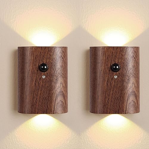 2 Stück Holz LED Akku Wandleuchte Kabellose mit Bewegungsmelder Innen USB Aufladbare Wandlampe Schlafzimmer Bettlampe 3000K Warmeslicht Magnetische Nachtlicht Up Down Wandbeleuchtung Flurlampe,Dark 2 Stück Holz LED Akku Wandleuchte Kabellose mit Bewegungsmelder Innen USB Aufladbare Wandlampe Schlafzimmer Bettlampe 3000K Warmeslicht Magnetische Nachtlicht Up Down Wandbeleuchtung Flurlampe,Dark von EOEO