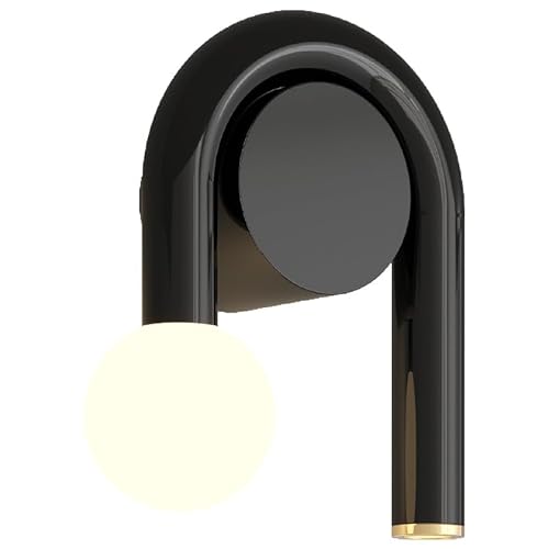 EOEO 12W LED Wandlampe Moderne Innen 3 Farbtemperatur Wandleuchte Eisen 2 flammige Bettlampe Nachtlicht Leseleuchte für Schlafzimmer, Flur Wohnzimmer, Esszimmer, Flur(Black, Weiß),Schwarz von EOEO