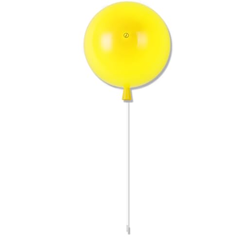 EOEO Kinder Wandleuchte Ballon mit Schalter Kinderzimmer Wandlampe Nachttischlampe, Acrylschirm, E27 Fassung, Junge Mädchen Zimmer Innen Ballonlampe für Schlafzimmer Babyzimmer Wohnzimme,Gelb,25cm von EOEO