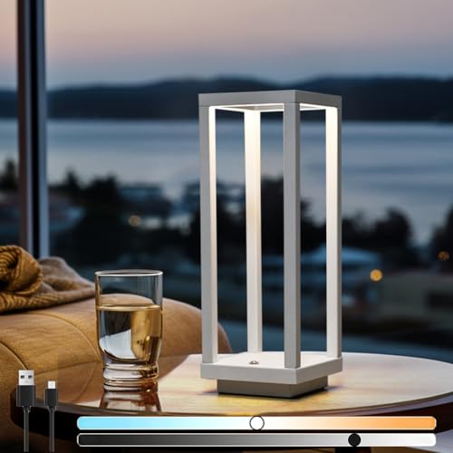 EOEO LED Kabellose Tischlampe, IP54 Wasserdicht Akku Tischleuchte Dimmbar Schreibtischlampe Touch Lampe mit 3 Farbmodi USB Aufladbar Nachtlicht für Esstisch Nachttisch Camping, Indoor & Outdoor,Weiß EOEO LED Kabellose Tischlampe, IP54 Wasserdicht Akku Tischleuchte Dimmbar Schreibtischlampe Touch Lampe mit 3 Farbmodi USB Aufladbar Nachtlicht für Esstisch Nachttisch Camping, Indoor & Outdoor,Weiß von EOEO
