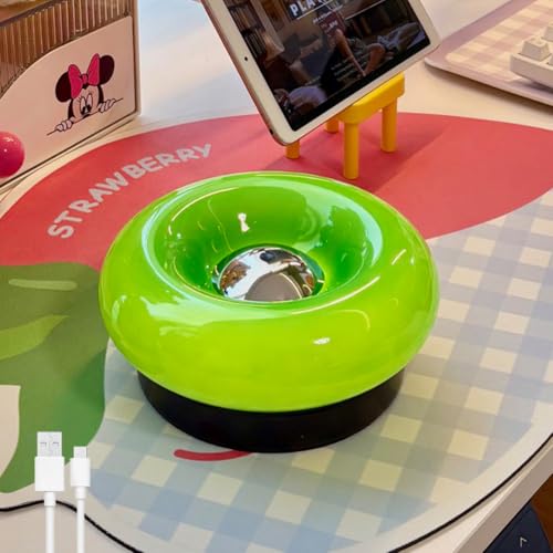 EOEO LED Tischlampe Kabellos Akku, Donut Tischleuchte Touch Dimmbar Nachttischlampe USB Aufladbar,ohne Kabel Batteriebetrieben Modern Tischlampen für Schlafzimmer Wohnzimmer Esszimmer,Grün von EOEO