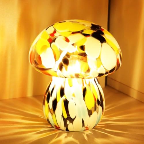 EOEO Nachtlicht LED Pilz Tischlampe mit Schalter Retro Innen Ambient Lampe Warmes Licht Glas Tischleuchte Dekorative Schlafzimmerlampe Pilz Nachttischlampe Geschenke für Freunde Mini Lampe EOEO Nachtlicht LED Pilz Tischlampe mit Schalter Retro Innen Ambient Lampe Warmes Licht Glas Tischleuchte Dekorative Schlafzimmerlampe Pilz Nachttischlampe Geschenke für Freunde Mini Lampe von EOEO