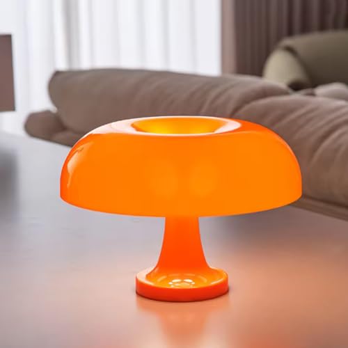 EOEO Pilzlampe LED Tischleuchte Orange Mushroom Lamp Dimmbar Tischlampe mit Kabel Nachttischlampe 3000K-6000K Orange Lampe Retro Pilz Schreibtischlampe für Wohnzimmer Schlafzimmer Lampe aus den 70er von EOEO