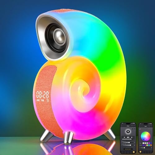 EOEO Smart Tischlampe Moderne USB Atmosphäre Schreibtisch Lampe RGB Farbwechsel Dimmbare Atmosphärenlampe Mit Musiksynchronisierung,App Steuerun Alarm Clock Nachtlicht Nachttischlampe von EOEO